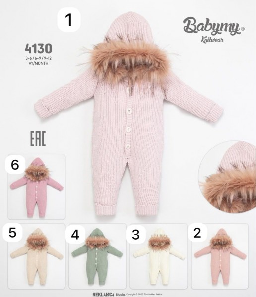 Утеплённый Человечек Для Новорождённых Babymy (3-6/6-9/9-12мес.)