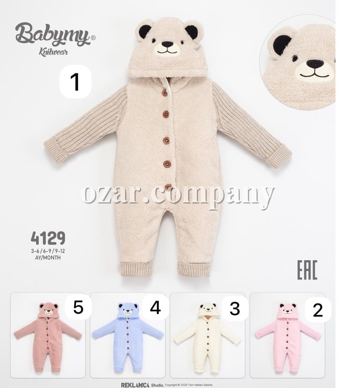 Утеплённый Человечек Для Новорождённых Babymy (3-6/6-9/9-12мес.)