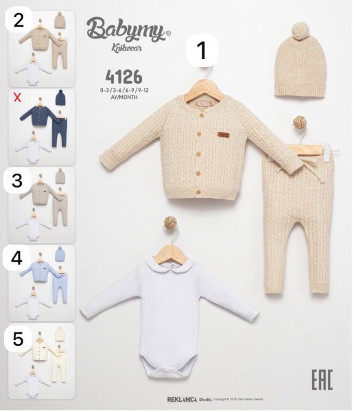 Костюм Тройка Для Новорождённых Babymy (0-3/3-6/6-9/9-12мес.)