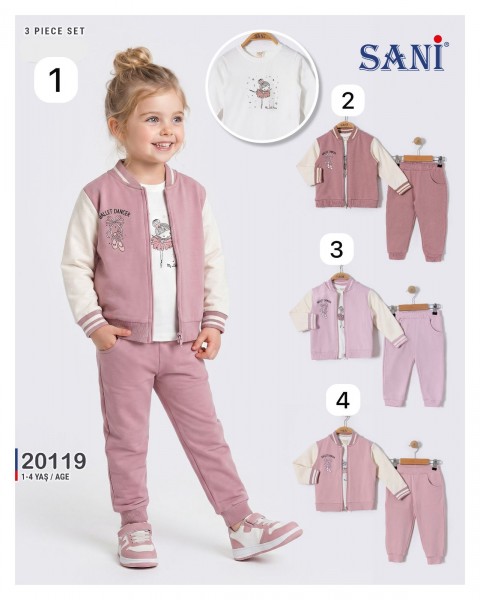 Костюм Тройка Для Девочки Sani (1-2-3-4лет) 
