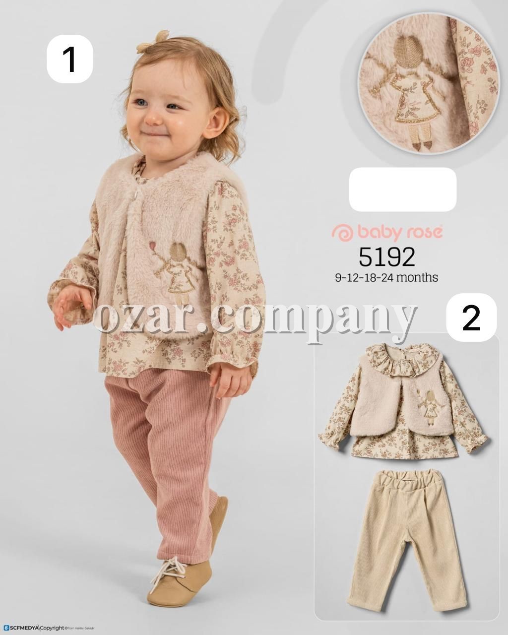 Костюм Тройка Для Девочки Baby Rose (9-12-18-24мес.)