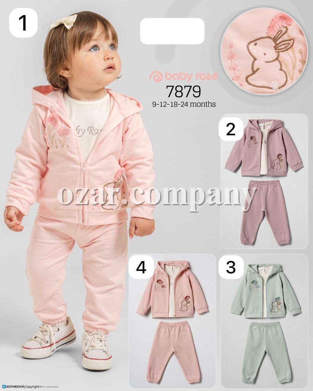 Костюм Тройка Для Девочки Baby Rose (9-12-18-24мес.)