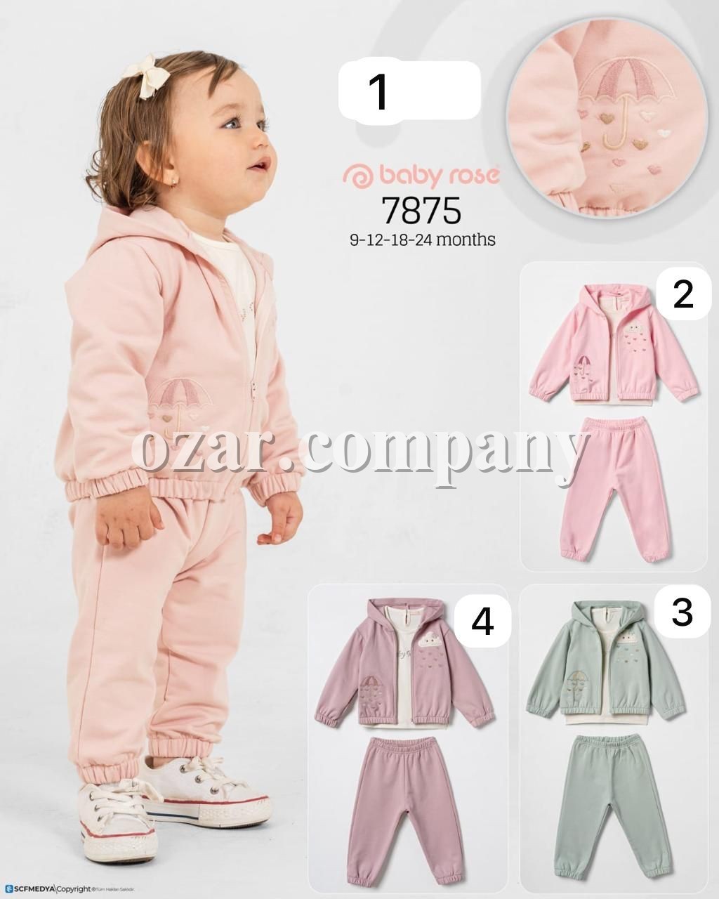 Костюм Тройка Для Девочки Baby Rose (9-12-18-24мес.)