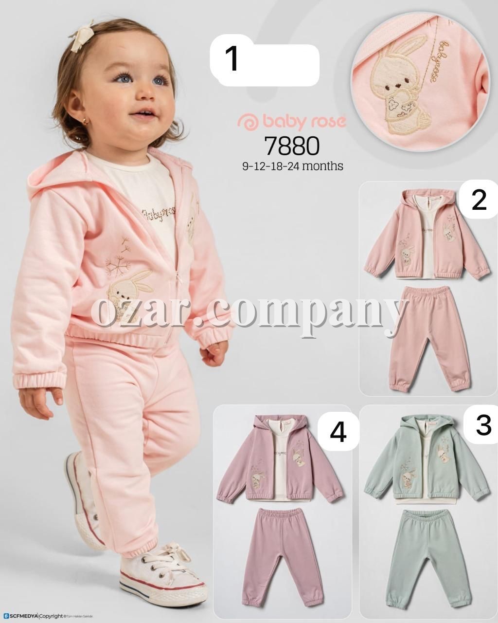 Костюм Тройка Для Девочки Baby Rose (9-12-18-24мес.)