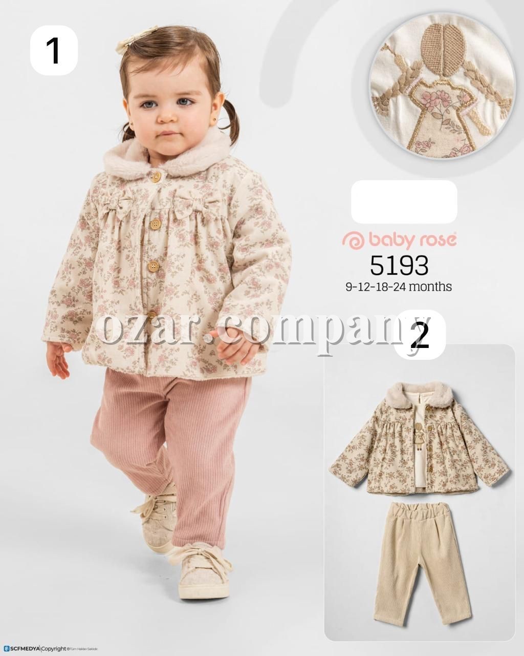 Костюм Тройка Для Девочки Baby Rose (9-12-18-24мес.)