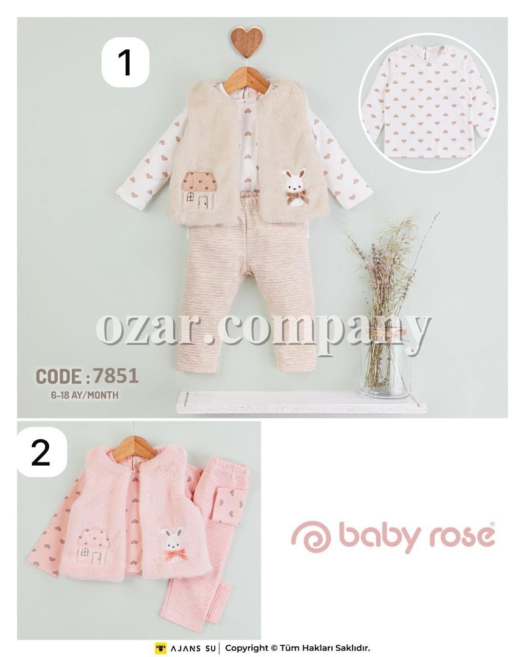 Костюм Тройка Для Девочки Baby Rose (6-9-12-18мес.)