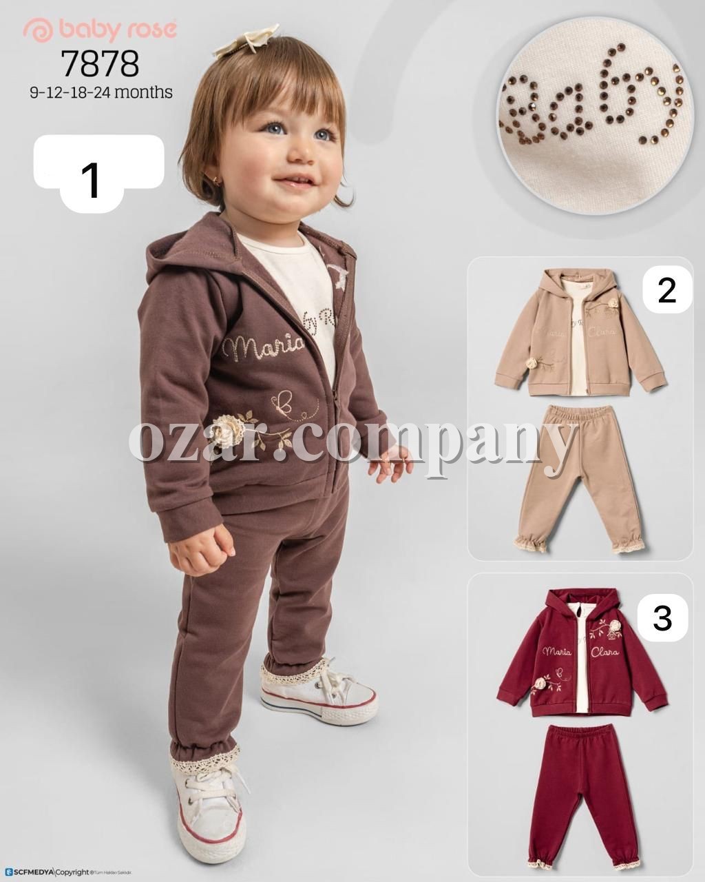 Костюм Тройка Для Девочки Baby Rose (9-12-18-24мес.)