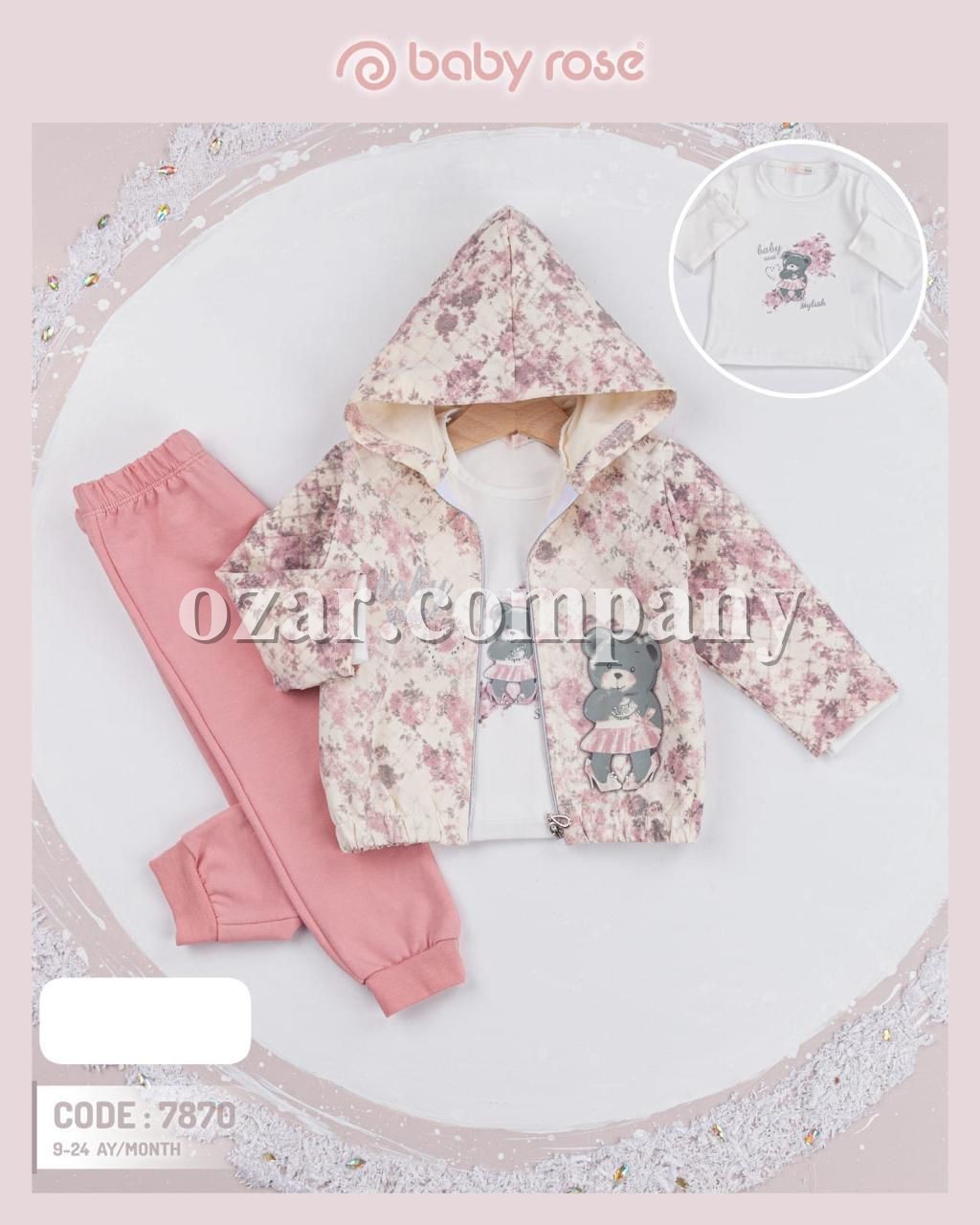 Костюм Тройка Для Девочки Baby Rose (9-12-18-24мес.)