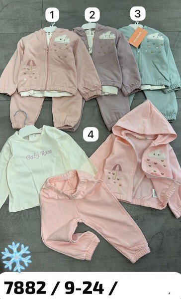 Костюм Тройка На Флисе Для Девочки Baby Rose (9-12-18-24мес.)