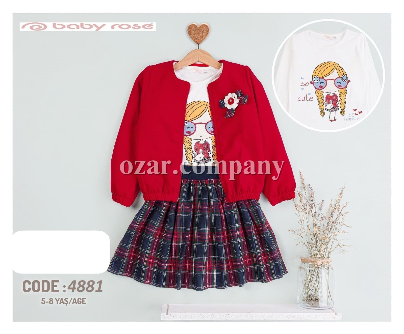 Костюм Тройка Для Девочки Baby Rose (5-6-7-8лет) 