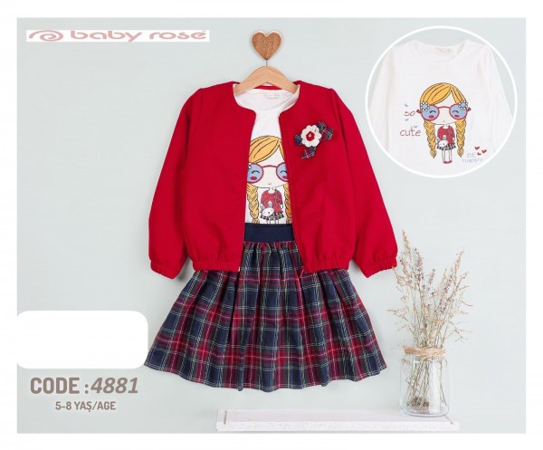 Костюм Тройка Для Девочки Baby Rose (5-6-7-8лет) 