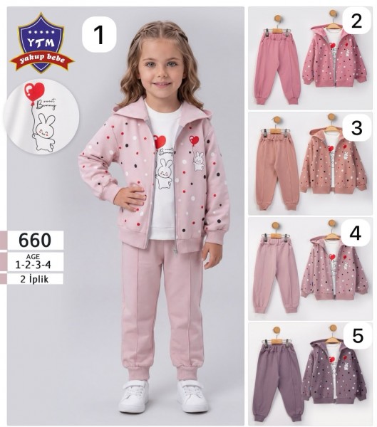 Костюм Тройка Двунитка Для Девочки YTM (1-2-3-4лет) 
