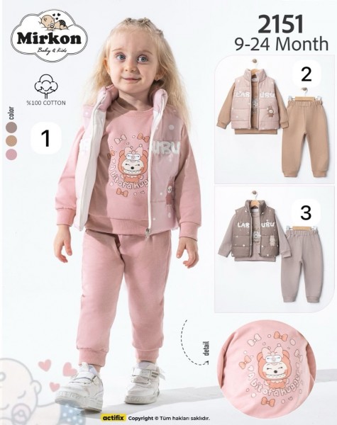 Костюм Тройка Для Девочки Mirkon Baby (9-12-18-24мес.)