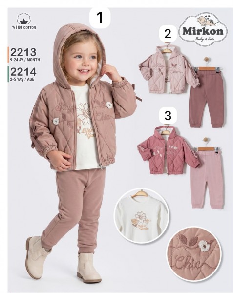Костюм Тройка Для Девочки Mirkon Baby (9-12-18-24мес.)