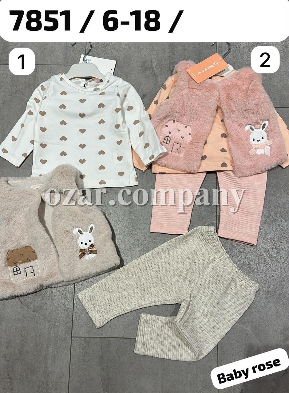 Костюм Тройка Для Девочки Baby Rose (6-9-12-18мес.)