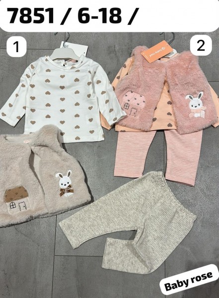 Костюм Тройка Для Девочки Baby Rose (6-9-12-18мес.)