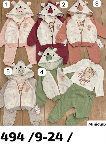 Костюм Тройка Для Девочки Mini Clup (9-12-18-24мес.)