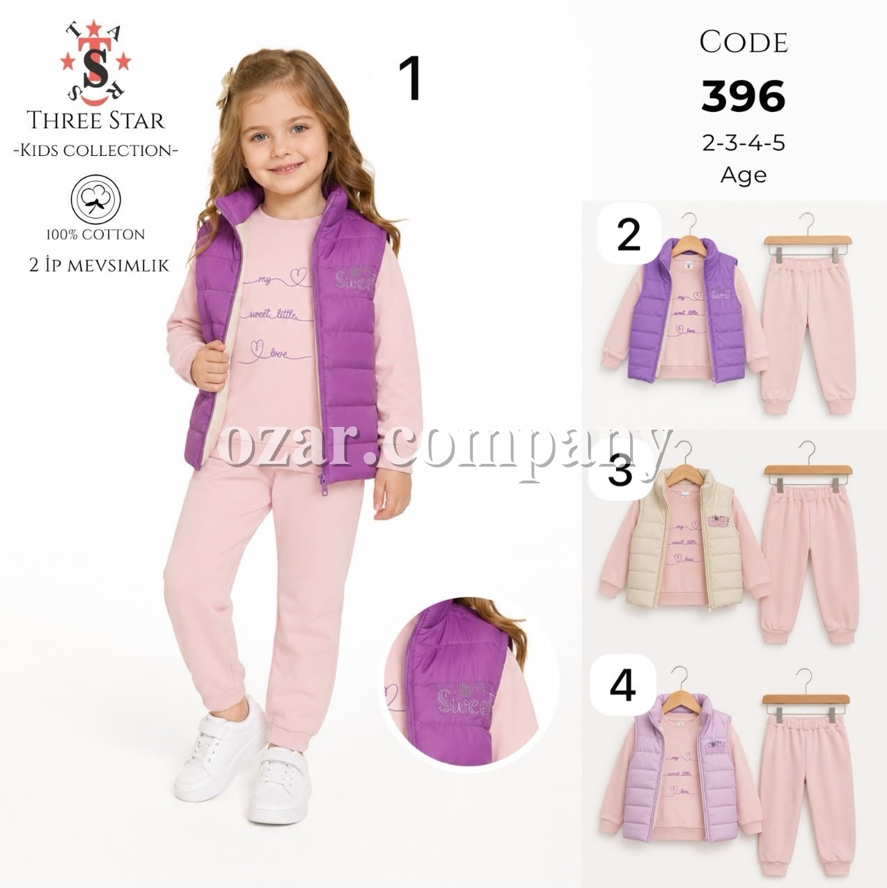 Костюм Тройка Двунитка Для Девочки Three Star (2-3-4-5лет)