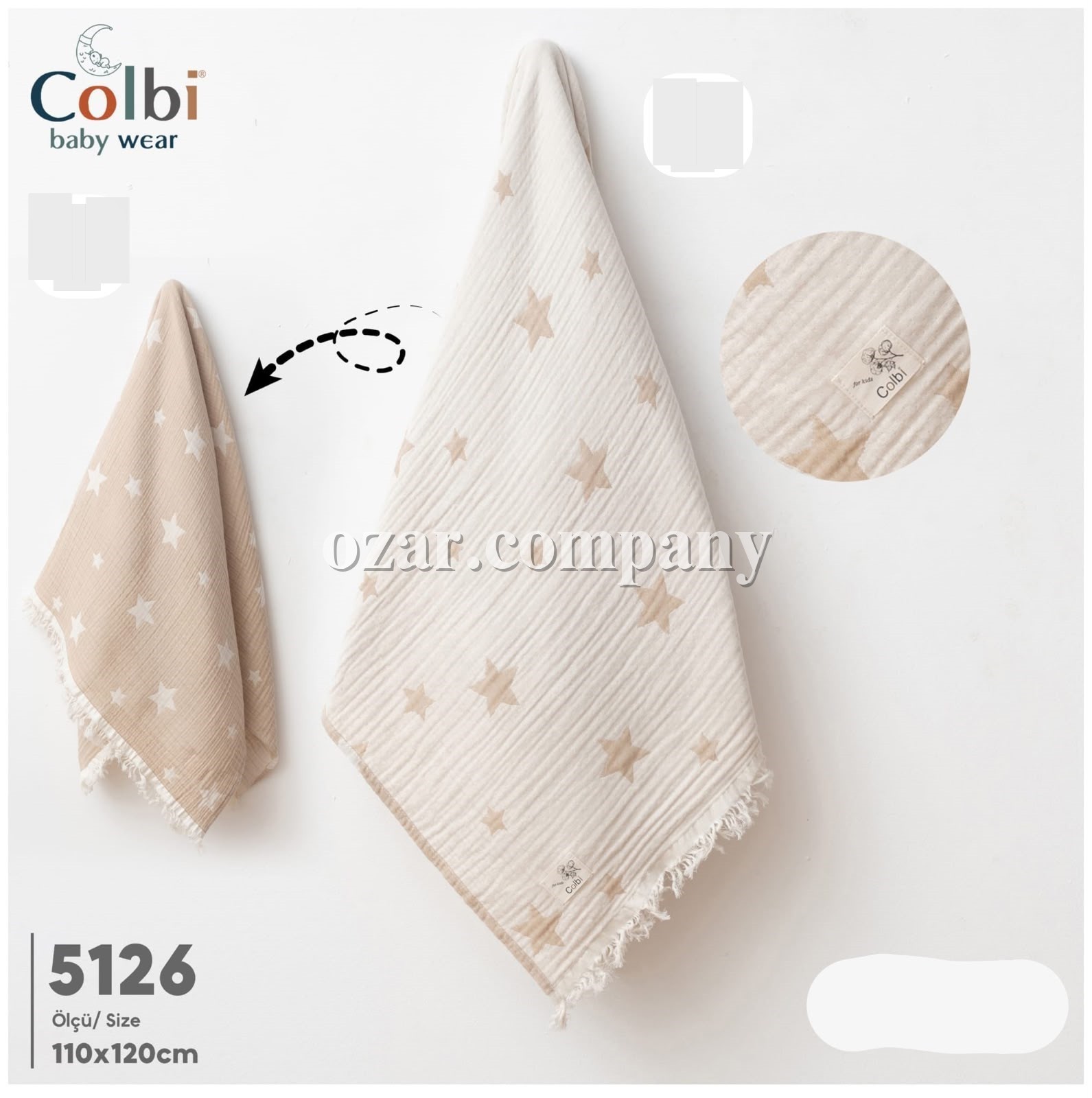 Муслиновая Пелёнка Для Новорождённых Colbi Baby (110*120см)