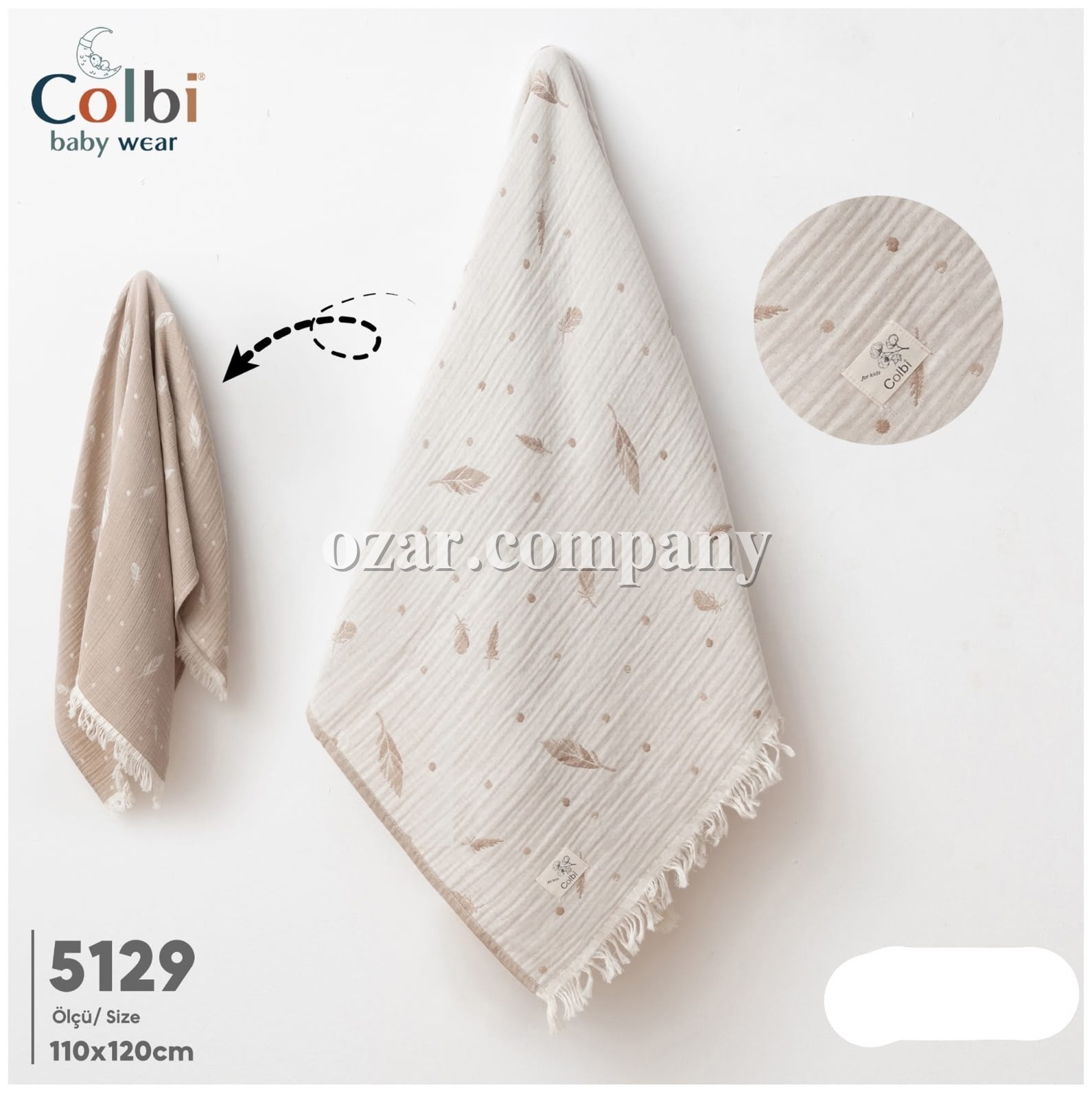Муслиновая Пелёнка Для Новорождённых Colbi Baby (110*120см)