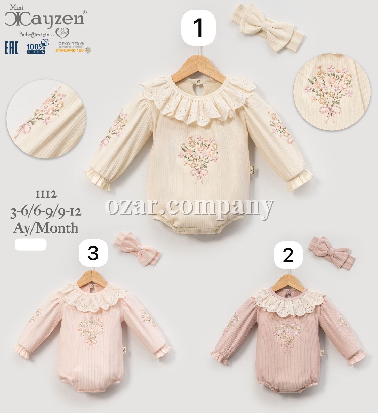 Бодик Для Девочки Cayzen (3-6/6-9/9-12мес.)