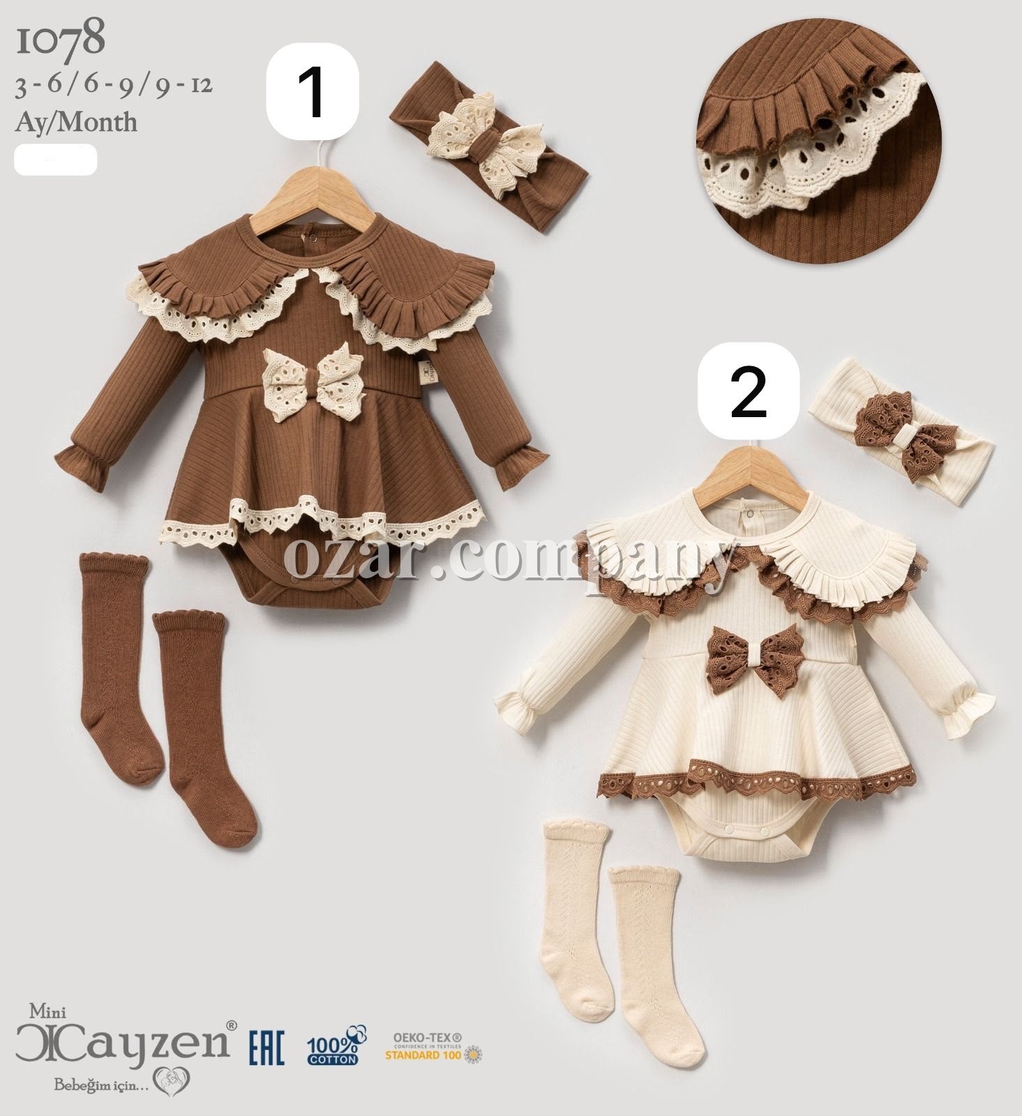 Бодик Для Девочки Cayzen (3-6/6-9/9-12мес.)