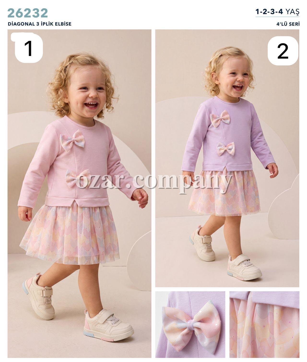 Платье Тринитка Для Девочки Bupper Minipodyum (1-2-3-4лет) 