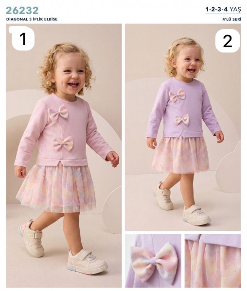 Платье Тринитка Для Девочки Bupper Minipodyum (1-2-3-4лет) 