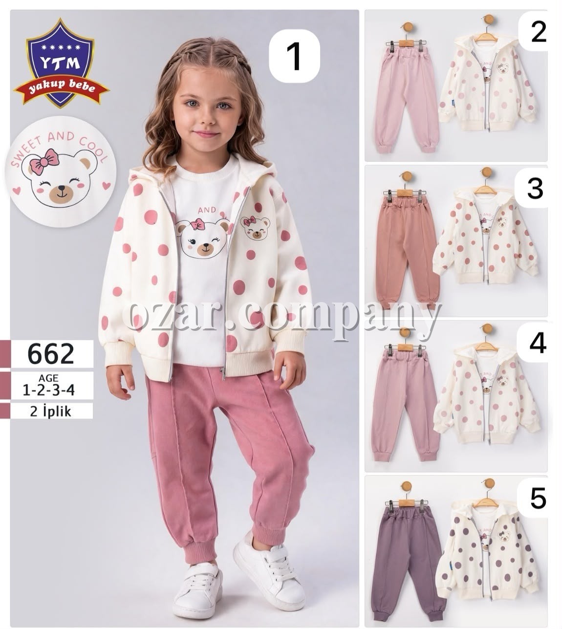 Костюм Тройка Двунитка Для Девочки YTM (1-2-3-4лет) 
