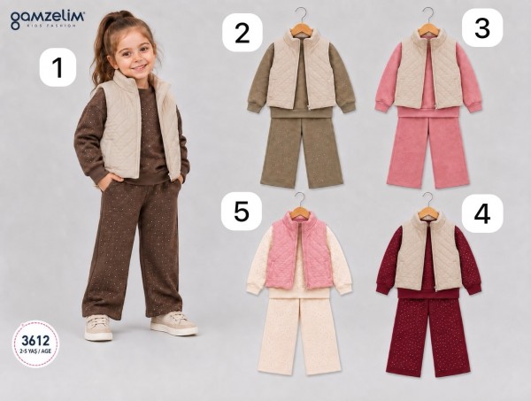 Костюм Тройка Для Девочки Gamzelim (2-3-4-5лет)